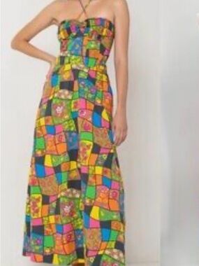 SWF Colorful Patchwork Maxi Dress - Multicolor